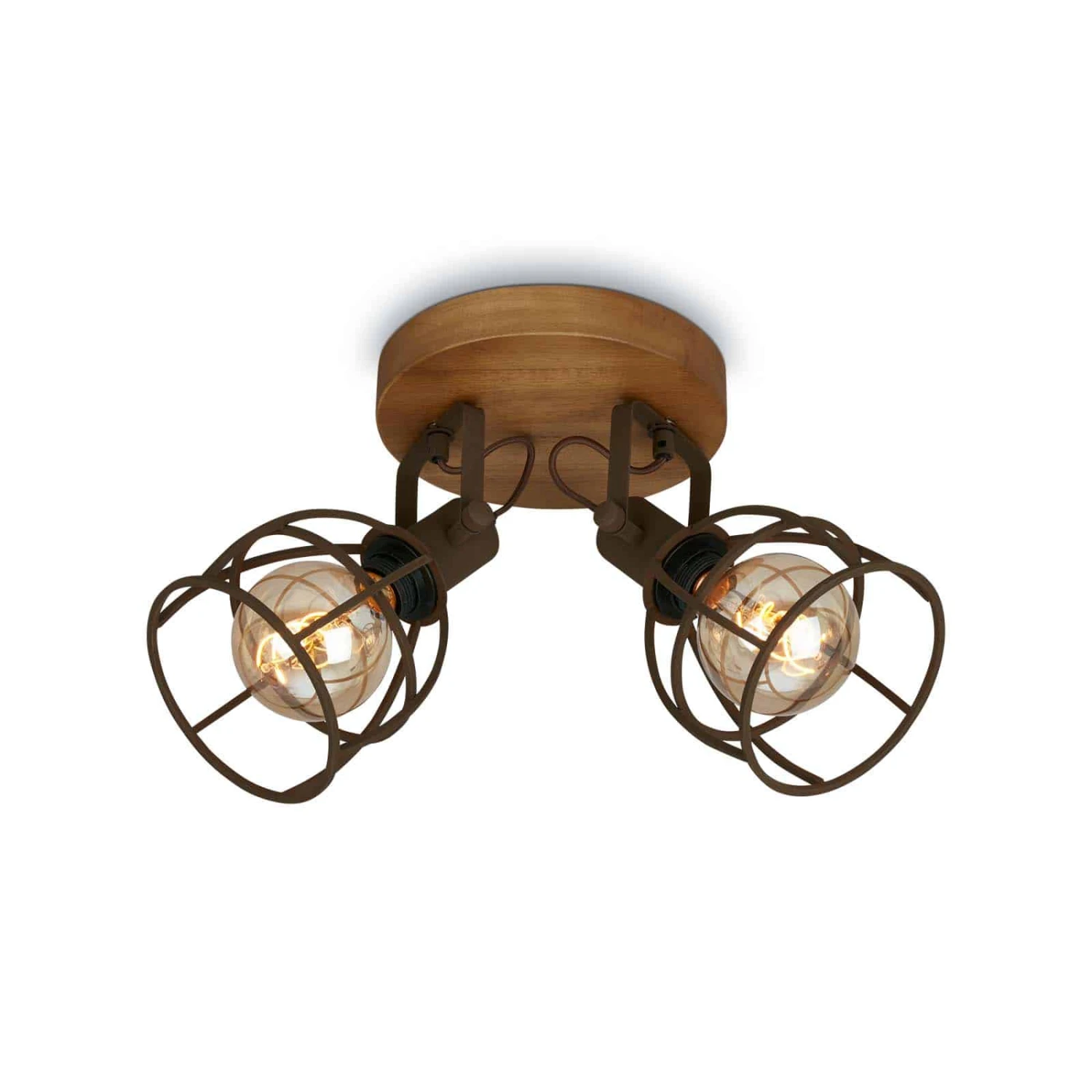 Briloner Korbo Deckenstrahler, Korboptik, Schwenkbar, Holz, 2-flammig 1 Briloner Korbo Deckenstrahler, Korboptik, Schwenkbar, Holz, 2-flammig