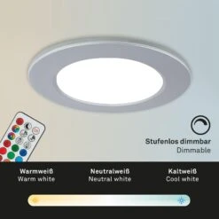RGB-CCT LED Einbauleuchten-Set, Ø9,2 Cm, 3x LED, 4,8 W, 450 Lm, Chrom-matt -Briloner Store 9413f221248fb71a4b61571b2445e104
