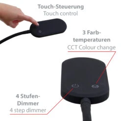 LED CCT Touch Stehleuchte 128 Cm 6,6W 600lm Schwarz 10 LED CCT Touch Stehleuchte 128 Cm 6,6W 600lm Schwarz -Briloner Store 94533aeb4bb43e5986f1bba531c38e59