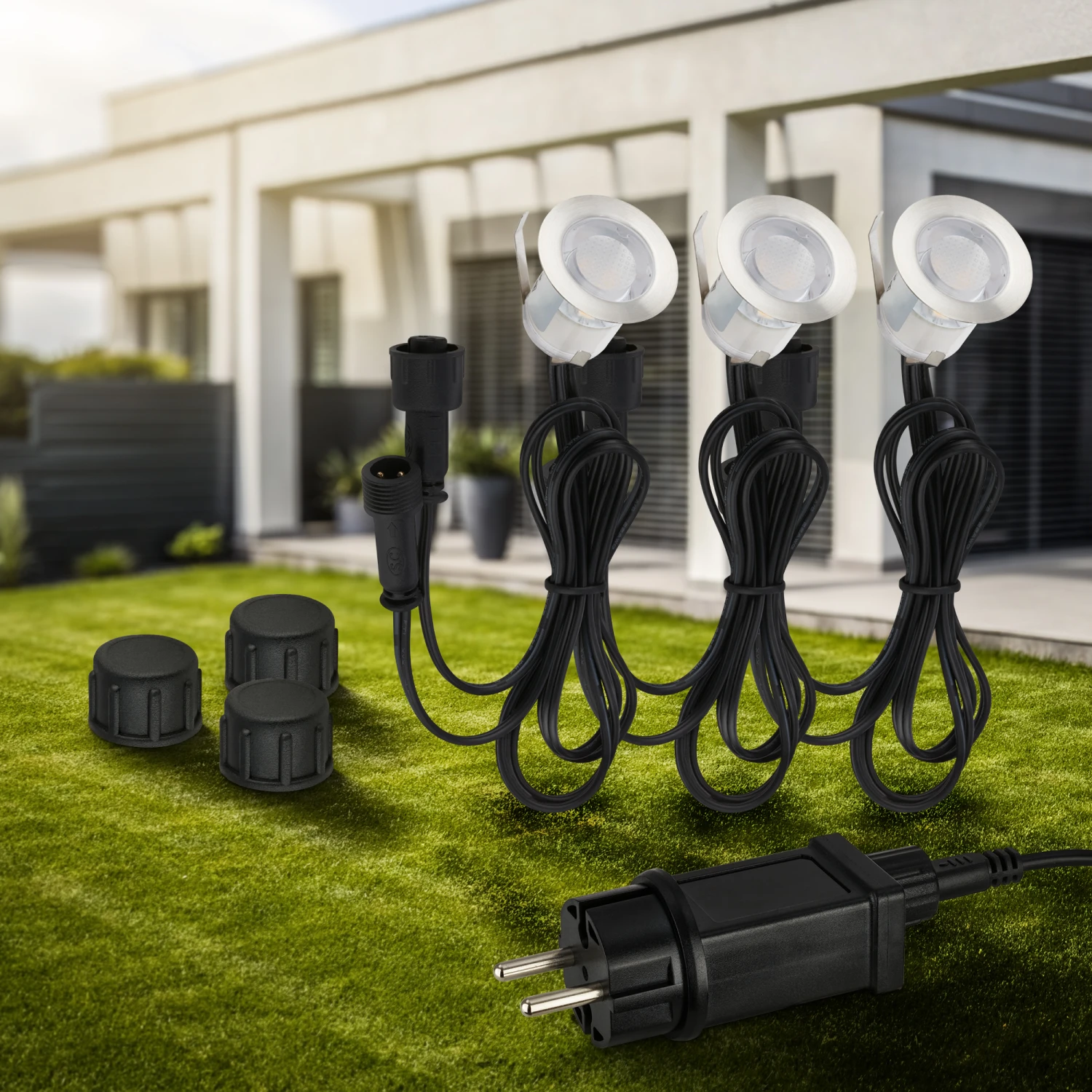 CONNECT TO SHINE Starterset Kebony Mit 3er Set LED Bodeneinbaustrahler, IP67 5 CONNECT TO SHINE Starterset Kebony Mit 3er Set LED Bodeneinbaustrahler, IP67 – Bild 5