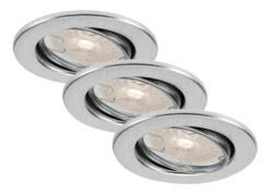 3er-Set Spot Einbauleuchte, Ø 8,6 Cm, 5,5 W, Alu
