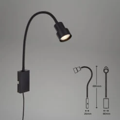 Touch Klemmleuchte Steckerleuchte 69 Cm 1x GU10 5W 400lm Schwarz -Briloner Store 96cfa0063323d88ee5563d5712d1da25