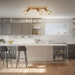 Briloner Royk Deckenstrahler, Rauchglas, Schwenkbar, 3-flammig, Holzbasis -Briloner Store 98445602206d75129093965ddc3e1110