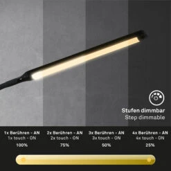 LED Stehleuchte, 126,5 Cm, 6W, 600lm, Schwarz -Briloner Store 99abe8a3956e9d039876771b47872d49