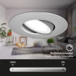 3er Set LED Einbauleuchte, 9 Cm, 3x 4,9W, 480lm, Chrom-matt -Briloner Store 9c7c9ff5616e755f940a1737f2ebc7c7