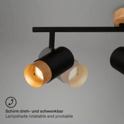 Briloner Plek Wandleuchte, Schwenkbar, Holz, 3-flammig, Schwarz -Briloner Store 9d65a685cbc5565e32c85147e3b8e09e