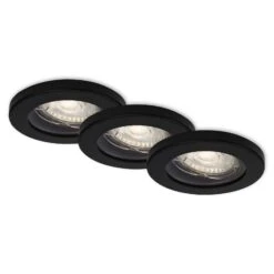 3er Set LED Einbauleuchte, Ø 8,5 Cm, 5 W, 400 Lm, Schwarz