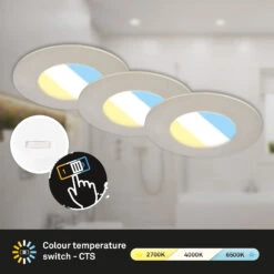 3er Set CTS Einbauleuchte, 9 Cm, 4,9W, 580lm Matt-nickel 11 3er Set CTS Einbauleuchte, 9 Cm, 4,9W, 580lm Matt-nickel -Briloner Store a28a90659cbb8a3c632476031a5e2375