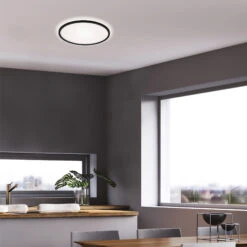 Briloner Slim LED Deckenleuchte, Backlight, Flach, Rund, 29,3cm, Schwarz -Briloner Store a350fd182e7ac7ed8043141eb0c5b517