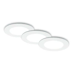 CCT LED Einbauleuchten-Set, Ø9,2 Cm, 3x LED, 4,8 W, 450 Lm, Weiß
