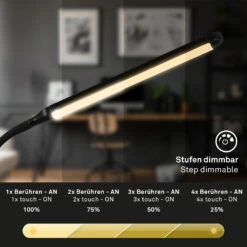 LED Tischleuchte, 37 Cm, Memory, 6W, 600lm, Schwarz -Briloner Store a5e699c201ab6aa3334a64eec341170a