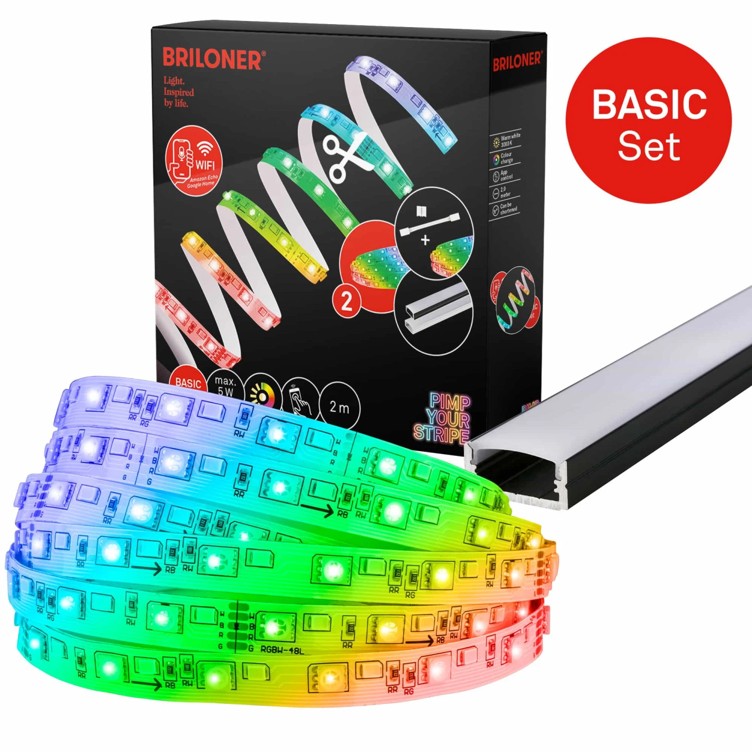 Pimp Your Stripe LED Strip 2m, Smart RGBW + Alu-Profil Schwarz 1 Pimp Your Stripe LED Strip 2m, Smart RGBW + Alu-Profil Schwarz