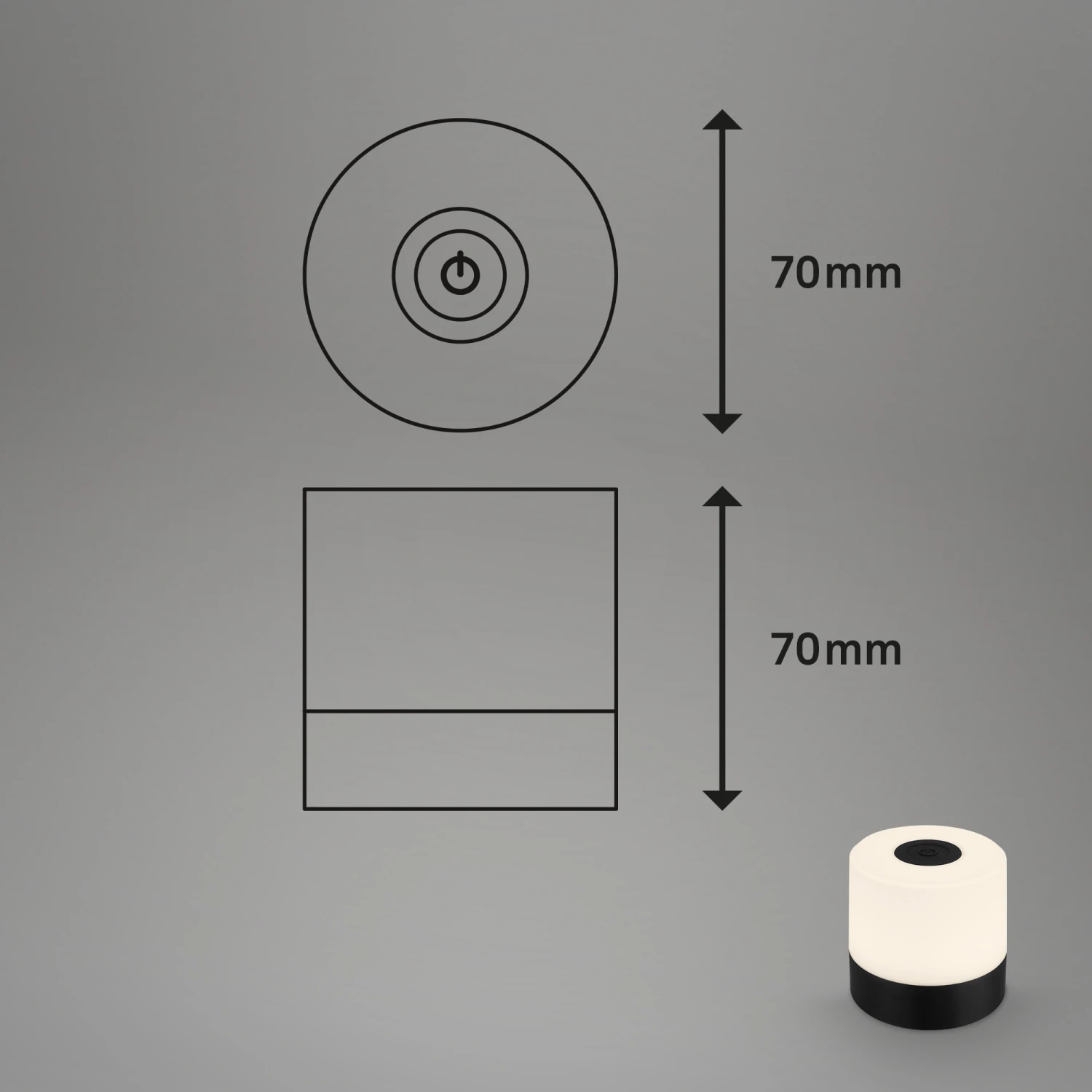 LED Akku-Tischleuchte, 7 Cm, 2W, 150lm, Schwarz 8 LED Akku-Tischleuchte, 7 Cm, 2W, 150lm, Schwarz – Bild 8