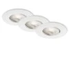 3er Set Ultraflache LED Einbauleuchte, Ø 9 Cm, 5 W, Weiß