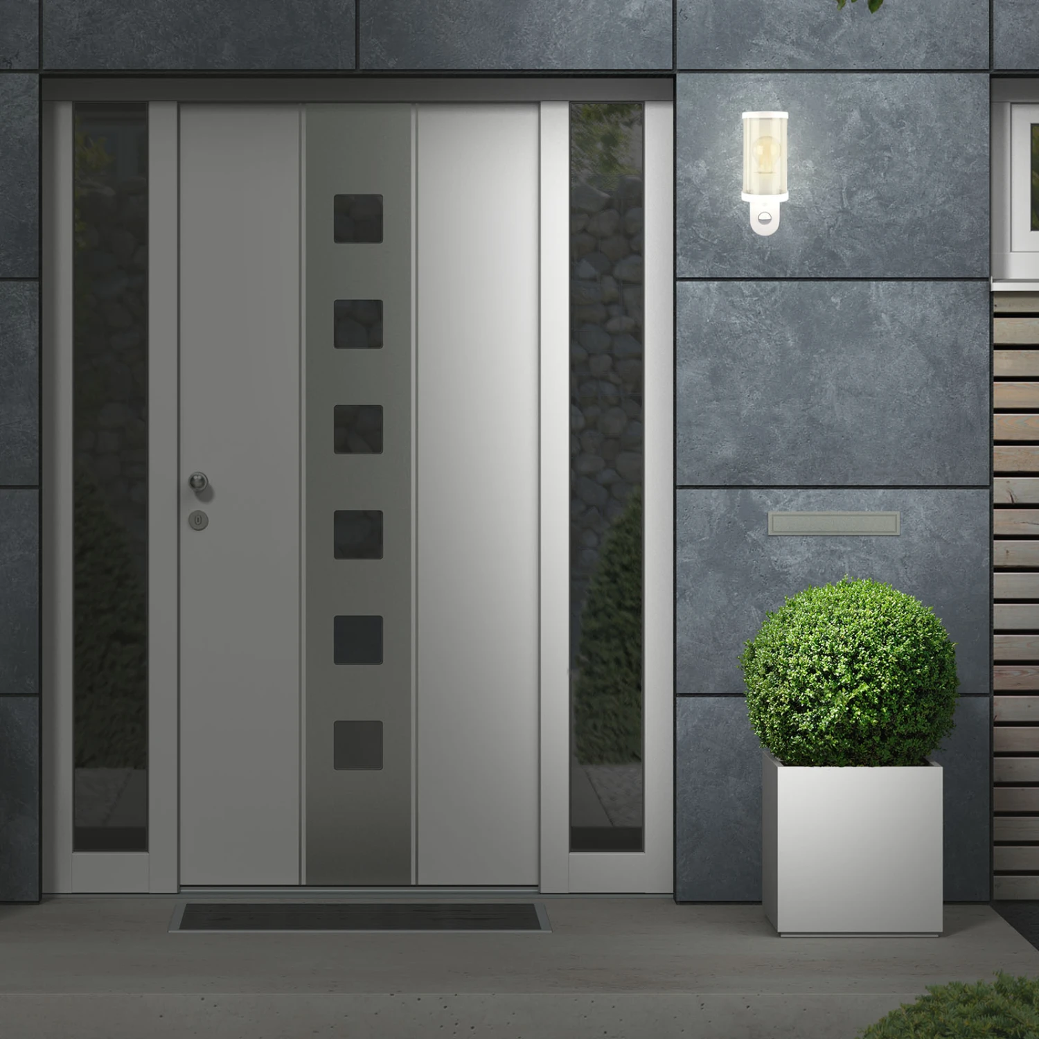 Außenleuchte, Sensor, Weiß, 1x E27 Exkl 2 Außenleuchte, Sensor, Weiß, 1x E27 Exkl – Bild 2