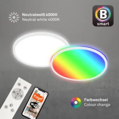 B Smart RGB/W-LED Panel, Ø 42 Cm, LED-Platine, 22 W, 2700 Lm, Weiß -Briloner Store b smart rgb w led panel weiss 441003e356cdcc8ee24b120f4667ff8d