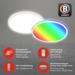 B Smart RGB/W-LED Panel, Ø 42 Cm, LED-Platine, 22 W, 2700 Lm, Weiß -Briloner Store b smart rgb w led panel weiss 688e2161b3d3f091f5f387aece639b79
