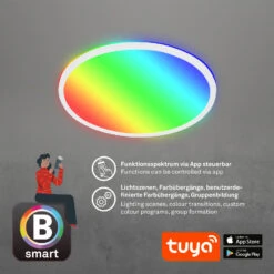 B Smart RGB/W-LED Panel, Ø 42 Cm, LED-Platine, 22 W, 2700 Lm, Weiß -Briloner Store b smart rgb w led panel weiss c6944315081cb989df244b99058e9624