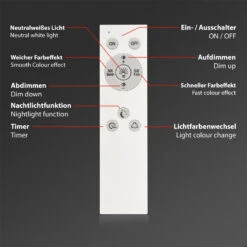 B Smart RGB/W-LED Panel, Ø 42 Cm, LED-Platine, 22 W, 2700 Lm, Weiß -Briloner Store b smart rgb w led panel weiss fernbedienung 33a2b9967faef756cf915be7dfe72233