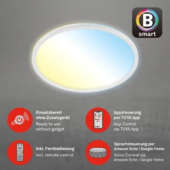 CCT LED Panel, Ø 42 Cm, 22 W, 3000 Lm, Weiß -Briloner Store b smart wifi bluetooth ultraflaches cct led panel mit backlighteffekt freisteller2 775a65bdd219cfe4432b43918bc700be