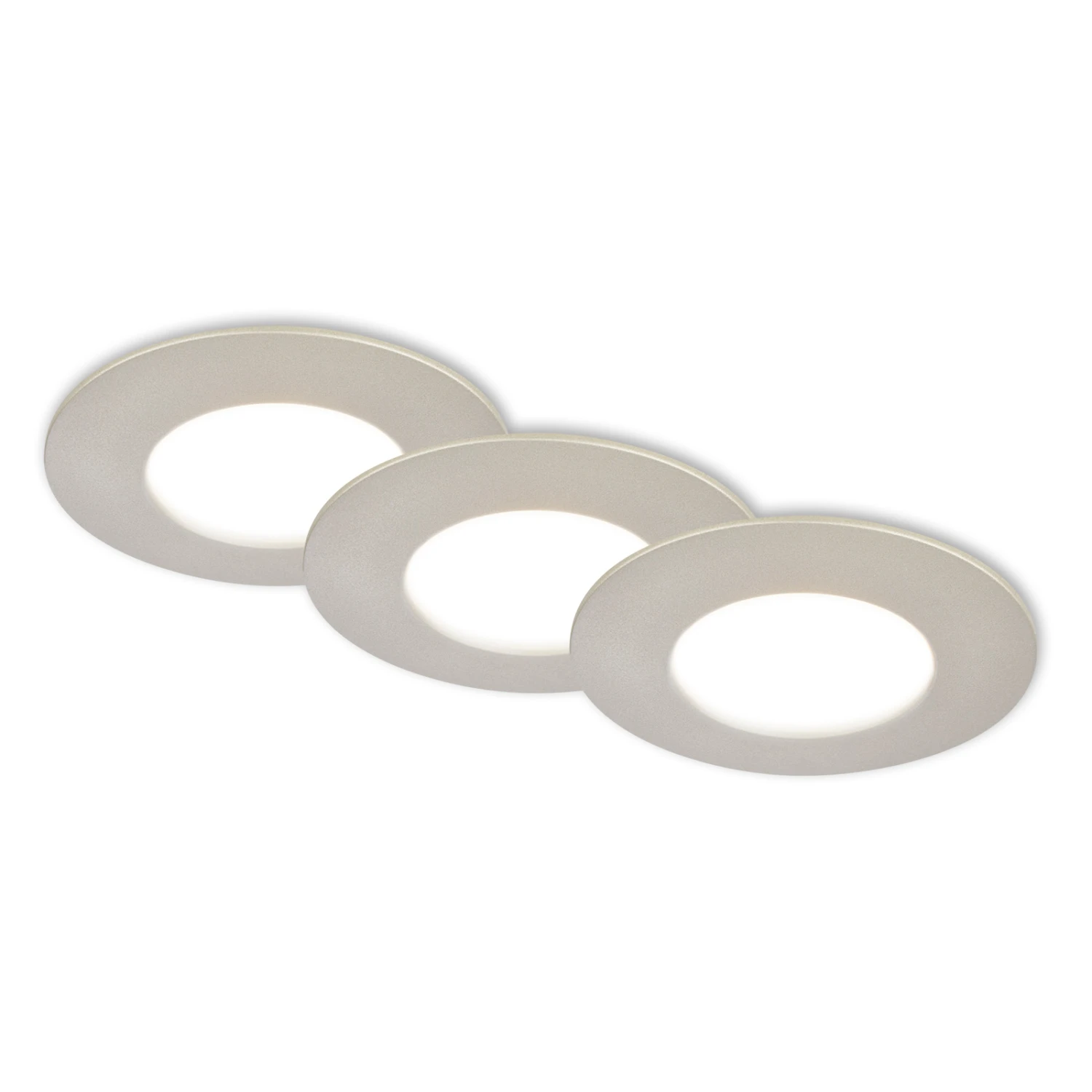 3er Set CTS Einbauleuchte, 9 Cm, 4,9W, 580lm Matt-nickel 1 3er Set CTS Einbauleuchte, 9 Cm, 4,9W, 580lm Matt-nickel