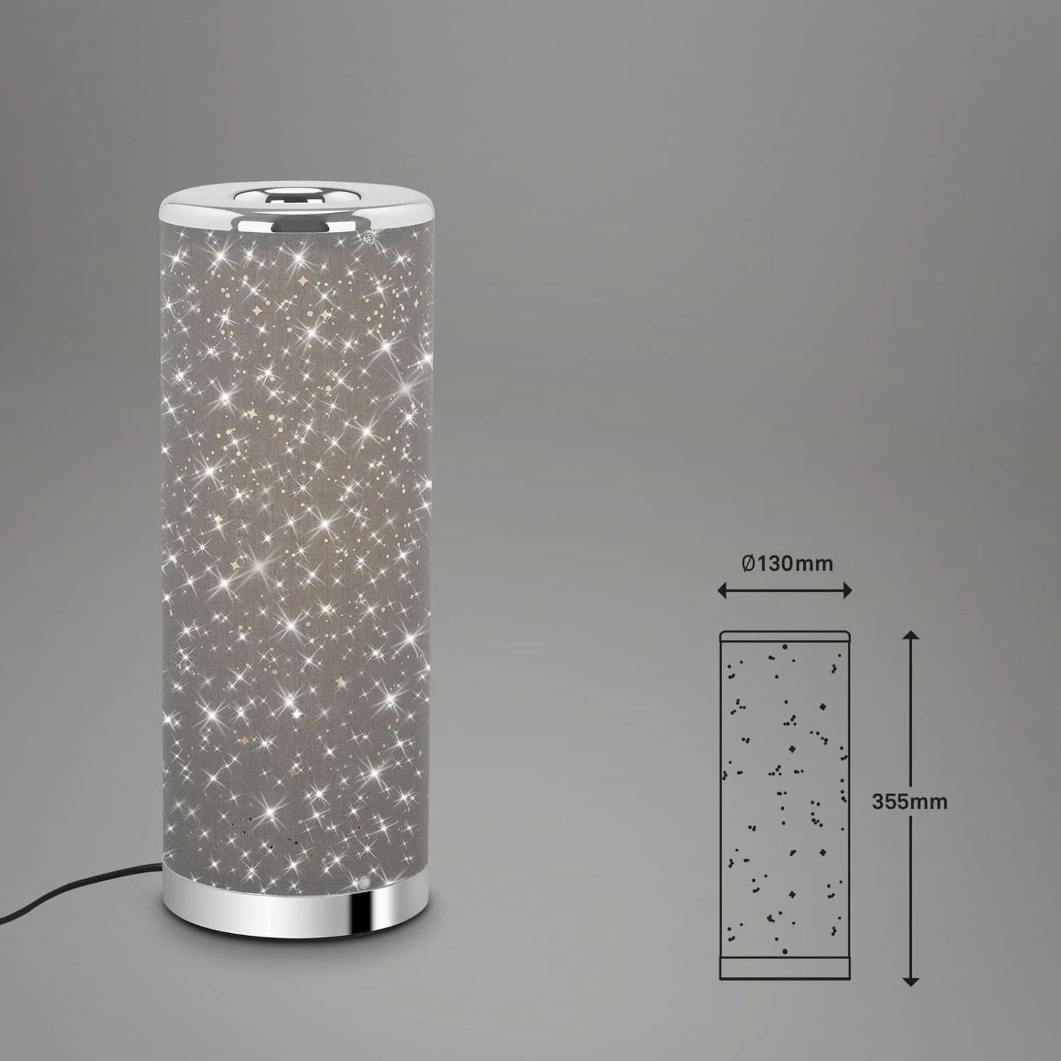 STERNENHIMMEL LED Tischleuchte, Ø 13 Cm, 5 W, Grau-Chrom 6 STERNENHIMMEL LED Tischleuchte, Ø 13 Cm, 5 W, Grau-Chrom – Bild 6