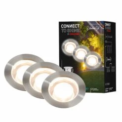 CONNECT TO SHINE Erweiterungsset Kebony Mit 3er Set LED Bodeneinbaustrahler, IP67