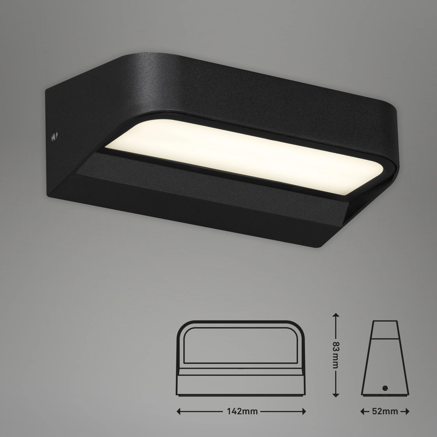 LED Außenleuchte 14,2 Cm 8W 900lm Schwarz 2 LED Außenleuchte 14,2 Cm 8W 900lm Schwarz – Bild 2