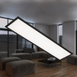 Briloner Simple LED Deckenleuchte, LED Panel Flach, Eckig, 100x25 Cm, Schwarz -Briloner Store b87f5b3e483d2df547375b89f9772133