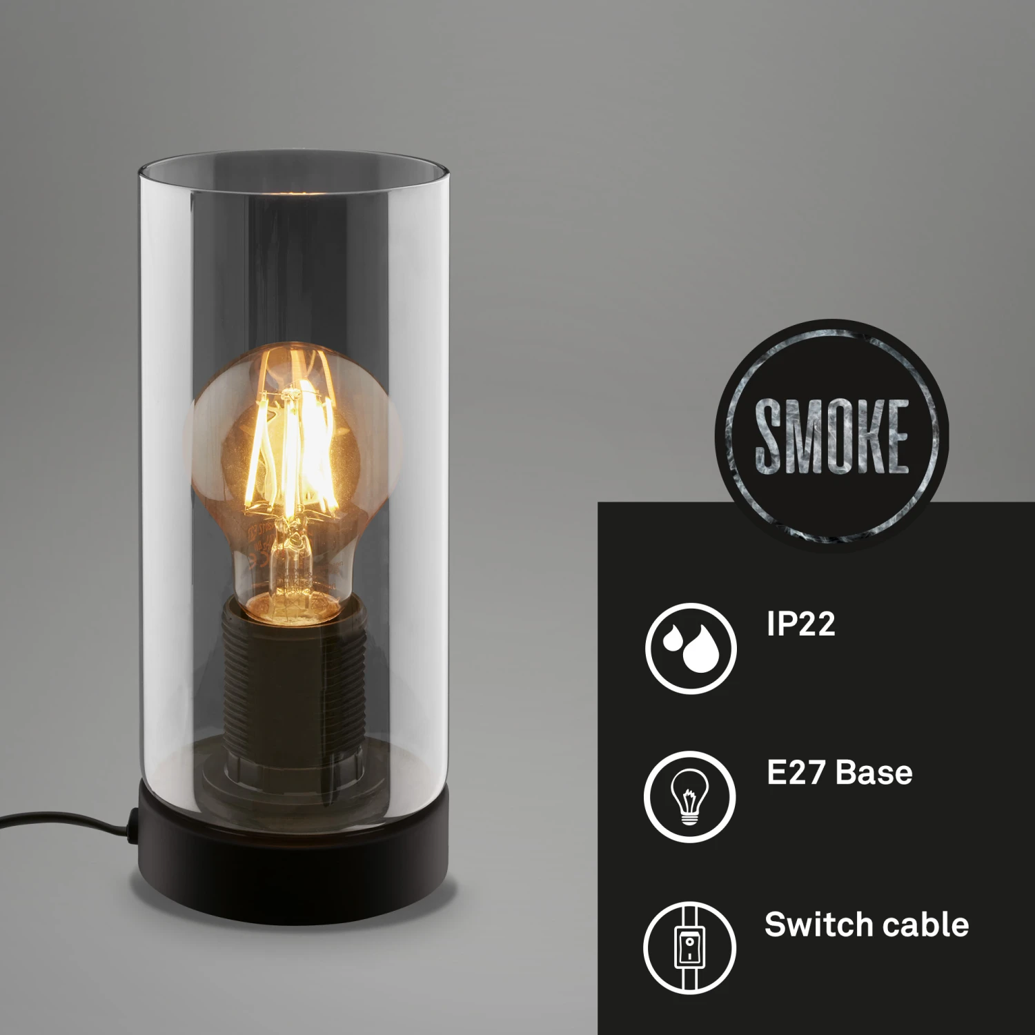 Tischleuchte, 23,5 Cm, 1x E27, Max. 10W, Schwarz 2 Tischleuchte, 23,5 Cm, 1x E27, Max. 10W, Schwarz – Bild 2