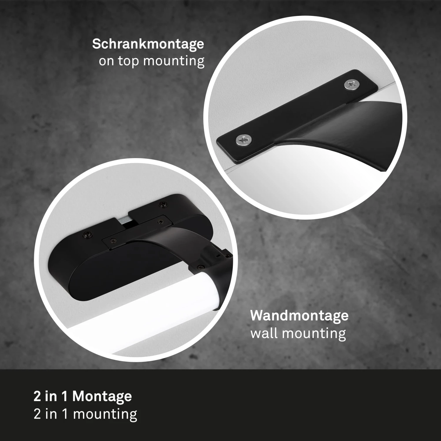 LED Spiegelleuchte 40 Cm 6 Watt 720lm Schwarz 3 LED Spiegelleuchte 40 Cm 6 Watt 720lm Schwarz – Bild 3