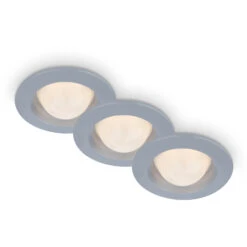 LED Einbauleuchten-Set, Ø9,5 Cm, 3x LED, 3 W, 260 Lm, Chrom-matt