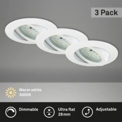 3er Set LED Einbauleuchte, Ø 8,2 Cm, 5,5 W, Weiß 10 3er Set LED Einbauleuchte, Ø 8,2 Cm, 5,5 W, Weiß -Briloner Store bf63ce01c4ec03752789005d71548db6