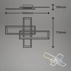 B Smart CCT LED Deckenleuchte, 104 Cm, LED-Platine, 66 W, 6600 Lm, Alufarbig-chrom -Briloner Store bsmart wifi bluetooth cct led deckenleuchte alu chrom led masszeichnung 270142e013109843adccc6cf855e7d27