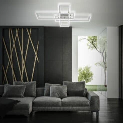 B Smart CCT LED Deckenleuchte, 104 Cm, LED-Platine, 66 W, 6600 Lm, Alufarbig-chrom -Briloner Store bsmart wifi bluetooth cct led deckenleuchte alu chrom led milieu1 476d7a115514c57f09751f15ae2c8ff4