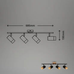 Briloner Plek Wandleuchte, Schwenkbar, Holz, 4-flammig, Schwarz -Briloner Store c002f8dbf67ded121537b9bec4f7cd4b