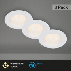 LED Einbauleuchten-Set, Ø9,5 Cm, 3x LED, 3 W, 260 Lm, Weiß -Briloner Store c105a36b33e057624a4e5f64a238c4c4