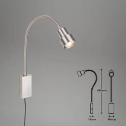 Touch Spotleuchte 69 Cm 1xGU10 5W 400lm Matt-nickel -Briloner Store c2d5a6fb6cc0f8b1e7f50c2d3be99dbc