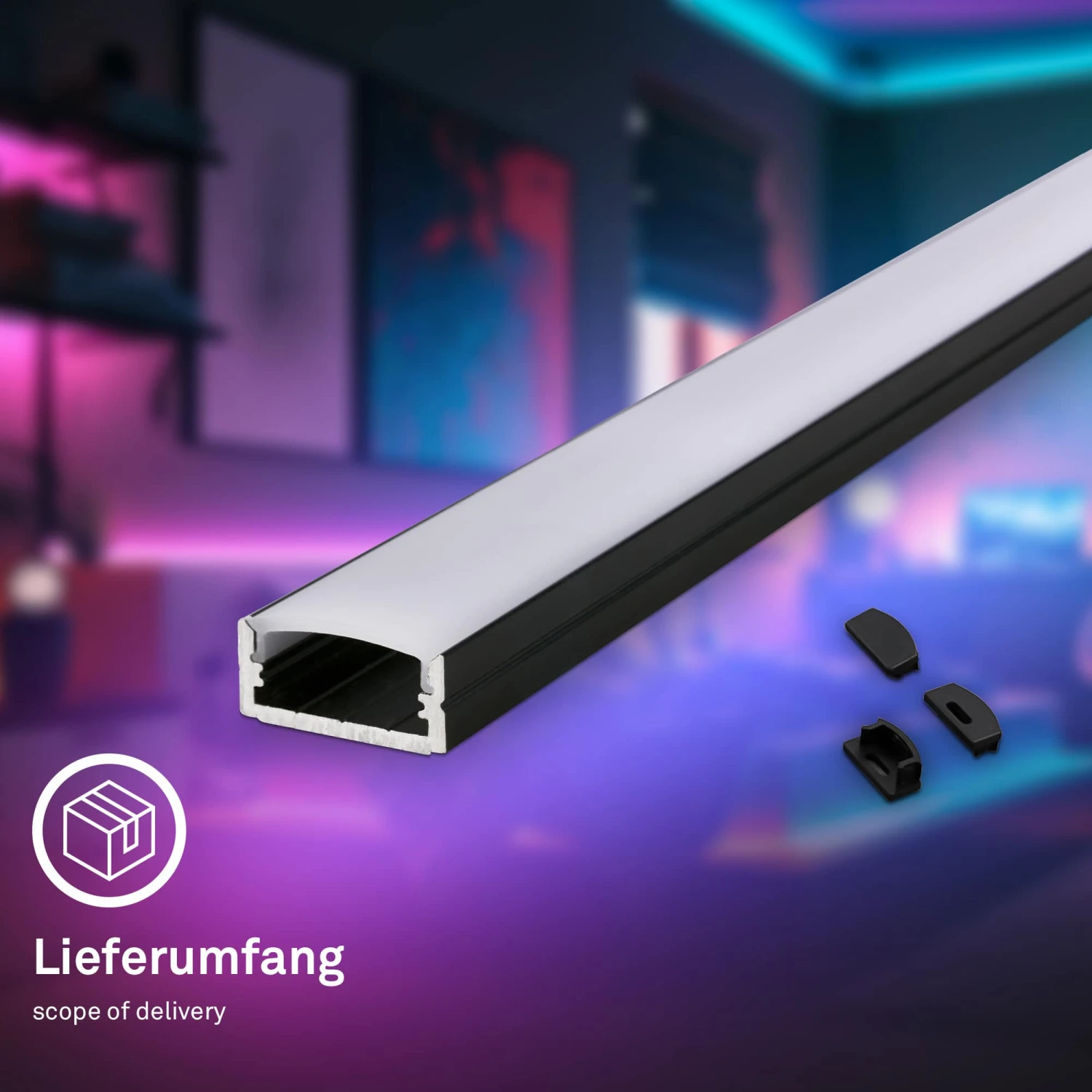 Pimp Your Stripe LED Strip 2m, Smart RGBW + Alu-Profil Schwarz 9 Pimp Your Stripe LED Strip 2m, Smart RGBW + Alu-Profil Schwarz – Bild 9