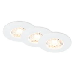 3er Set LED Einbauleuchte, 6,5 Cm, 3,6W, 350lm, Weiß