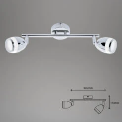 LED Spotleuchte 32,4 Cm 2x4W 350lm Chrom -Briloner Store c725cc39d6ec1724368c21b4af6a188e