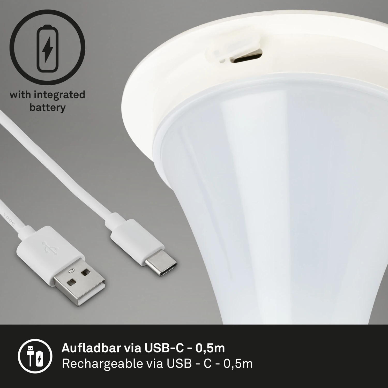 LED Akku-Tischleuchte 35 Cm 4 Watt 300lm Weiß 6 LED Akku-Tischleuchte 35 Cm 4 Watt 300lm Weiß – Bild 6