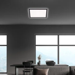 Briloner Slim LED Deckenleuchte, Backlight, Flach, Eckig, 29,3x29,3cm, Schwarz -Briloner Store caabfc10a4ae0201c47310f5ad47e311
