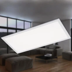 Briloner Simple LED Deckenleuchte, LED Panel Flach, Eckig, 59,5x29,5 Cm, Weiß -Briloner Store cb026a83fcb1b5109d58a58fef81ad44