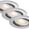 3er-Set Spot Einbauleuchte, Ø 8,6 Cm, 5,5 W, Chrom
