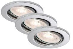 3er-Set Spot Einbauleuchte, Ø 8,6 Cm, 5,5 W, Chrom