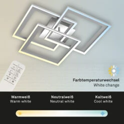 CCT LED Deckenleuchte, 56 Cm, LED-Platine, 45 W, 1500 Lm, Alu-chrom -Briloner Store cct led deckenleuchte alu chrom 2f36051158bdbf63f00daedc237c08cb