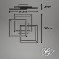 CCT LED Deckenleuchte, 56 Cm, LED-Platine, 45 W, 1500 Lm, Alu-chrom -Briloner Store cct led deckenleuchte alu chrom masszeichnung 264fb23689a9b62ca56c2dd6755ada18