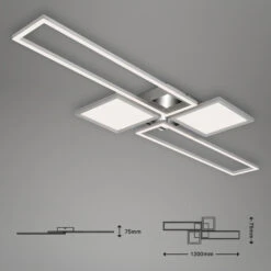CCT LED Deckenleuchte, 120 Cm,50 W, Alu-Chrom -Briloner Store cct led deckenleuchte alu chrom masszeichnung c7d6887aa3b7414beaa4259dec2b68ac