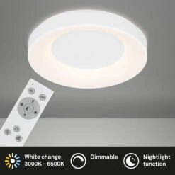 CCT LED Deckenleuchte, Ø 48,4 Cm, 36 W, Weiß -Briloner Store cct led deckenleuchte mit fernbedienung weiss led platine 3 titelbild a65c8a19dec4a21eedbbaa77d39fcb21